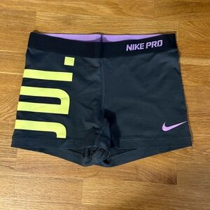 Nike Pro Black and Purple Shorts